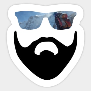 The Mountaineer and the cool Sunglasses Sticker